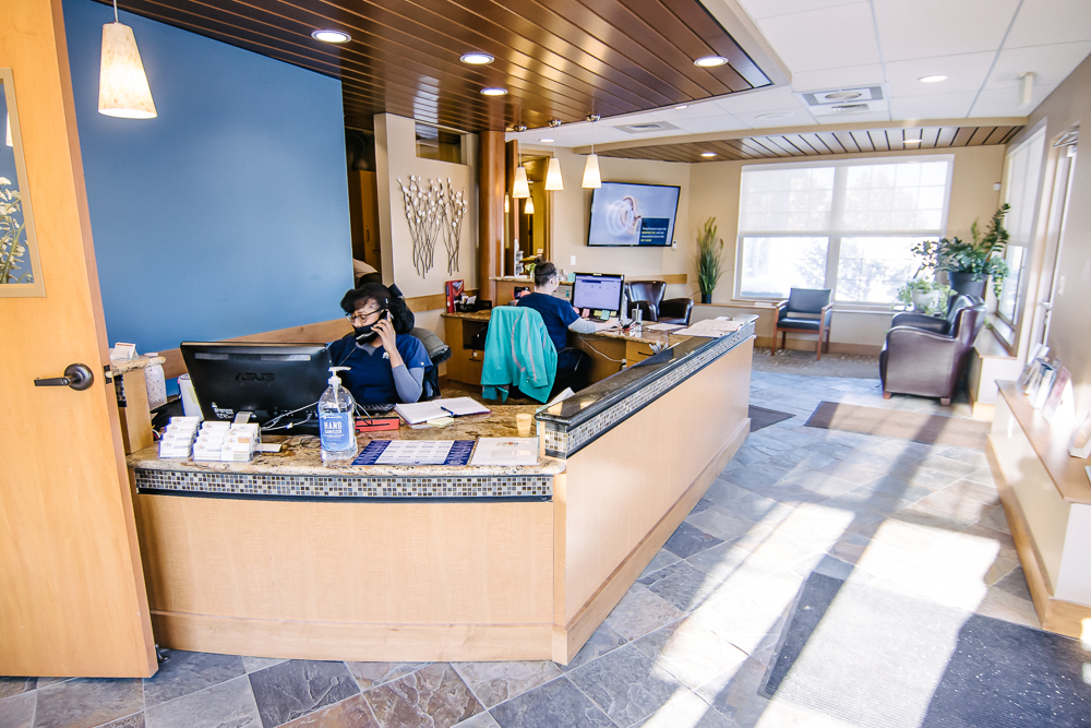 Front desk and reception area at Peak ENT's Broomfield, Colorado office